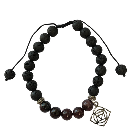Garnet and Lava Stone Bracelet